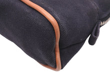Load image into Gallery viewer, [USED/中古]HERMES エルメス ポーチ ブラック ブラウン キャンバス レザー シルバー金具 Bランク 中古 45428