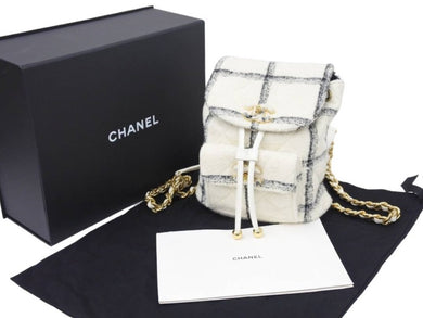 新品未使用 顧客即完売 2022-2023AW 最新作 22K CHANEL シャネル AS3615 マトラッセ バックパック ツイード ホワイト 中古 45429