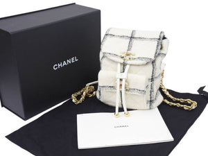 新品未使用 顧客即完売 2022-2023AW 最新作 22K CHANEL シャネル AS3615 マトラッセ バックパック ツイード ホワイト 中古 45429