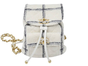 新品未使用 顧客即完売 2022-2023AW 最新作 22K CHANEL シャネル AS3615 マトラッセ バックパック ツイード ホワイト 中古 45429