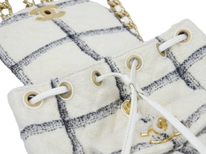 新品未使用 顧客即完売 2022-2023AW 最新作 22K CHANEL シャネル AS3615 マトラッセ バックパック ツイード ホワイト 中古 45429