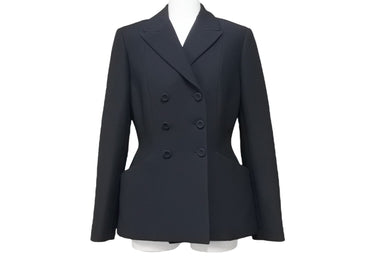 Christian Dior クリスチャンディオール テーラードジャケット ウール シルク ブラック サイズ36 美品 中古 45434