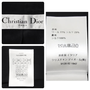 Christian Dior クリスチャンディオール テーラードジャケット ウール シルク ブラック サイズ36 美品 中古 45434