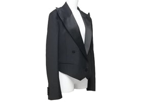 GUCCI グッチ テーラードジャケット ウール モヘア 560729 ZAA11 ブラック サイズ38 美品 中古 45435