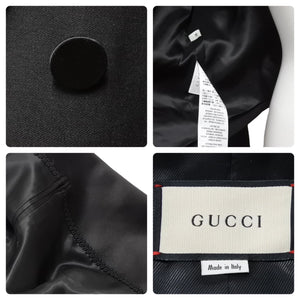 GUCCI グッチ テーラードジャケット ウール モヘア 560729 ZAA11 ブラック サイズ38 美品 中古 45435