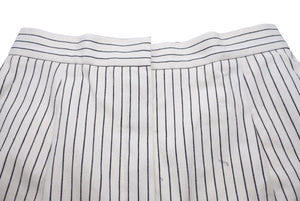 CHANEL シャネル ストライプパンツ ボトムス ココマーク P55660V41682 コットン ホワイト ブラック サイズ38 美品 中古 45438