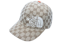 画像をギャラリービューアに読み込む, GUCCI THE NORTH FACE グッチ ノースフェイス GGキャンバス キャップ コットン ポリエステル ナイロン ベージュ M 美品 中古 45450