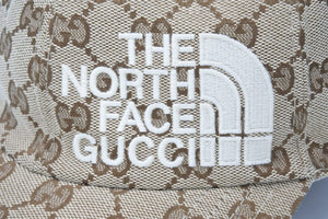 GUCCI THE NORTH FACE グッチ ノースフェイス GGキャンバス キャップ コットン ポリエステル ナイロン ベージュ M 美品 中古 45450