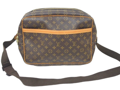 Louis Vuitton ルイヴィトン リポーター GM ショルダーバッグ 斜め掛け モノグラム M45252 ブラウン ゴールド 美品 中古 45491