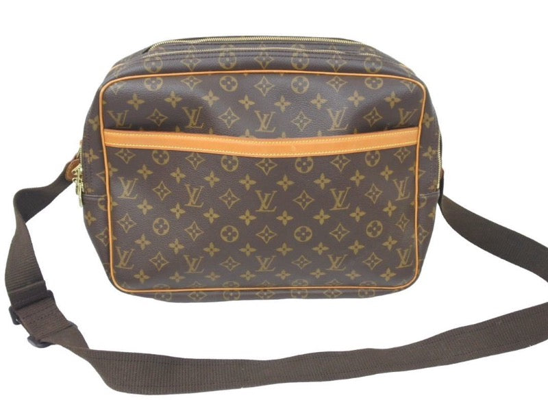 Louis Vuitton ルイヴィトン リポーター GM ショルダーバッグ 斜め掛け モノグラム M45252 ブラウン ゴールド 美品 中古 45491