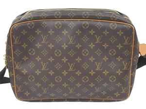 Louis Vuitton ルイヴィトン リポーター GM ショルダーバッグ 斜め掛け モノグラム M45252 ブラウン ゴールド 美品 中古 45491