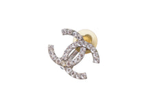 Load image into Gallery viewer, CHANEL シャネル ココマーク イヤリング アクセサリー 小物 ラインストーン メタル シルバー 良品 中古 45502