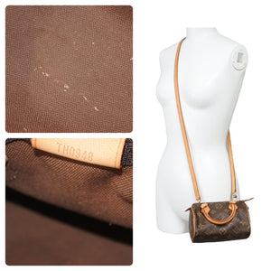 極美品 Louis Vuitton ルイヴィトン ミニスピーディ 2WAY ショルダーバッグ ハンドバッグ モノグラム M41534 ブラウン 中古 45512