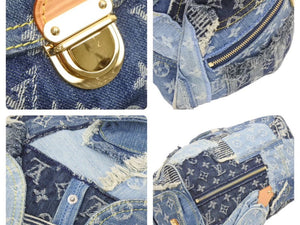 LOUIS VUITTON ルイ・ヴィトン パッチワーク モノグラムデニム スピーディ30 ハンドバッグ ブルー M95380 美品 中古 45517