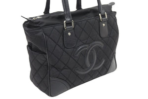 CHANEL シャネル パリニューヨークライン マトラッセ ココマーク トートバッグ 12番台 ナイロン レザー 美品 中古 45522