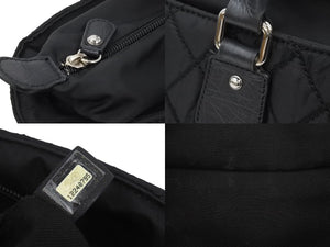 CHANEL シャネル パリニューヨークライン マトラッセ ココマーク トートバッグ 12番台 ナイロン レザー 美品 中古 45522