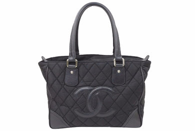 CHANEL シャネル パリニューヨークライン マトラッセ ココマーク トートバッグ 12番台 ナイロン レザー 美品 中古 45548