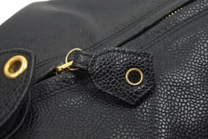 CHANEL シャネル ワンショルダーバッグ 斜めがけバッグ ココマーク 3番台 キャビアスキン ブラック ゴールド 美品 中古 45555