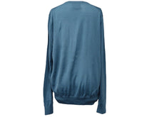 Load image into Gallery viewer, GIORGIO ARMANI ジョルジオアルマーニ カーディガン ニット トップス LSM02MLS01M ウール ブルー サイズ50 美品 中古 45563