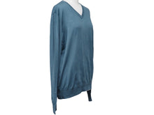 Load image into Gallery viewer, GIORGIO ARMANI ジョルジオアルマーニ カーディガン ニット トップス LSM02MLS01M ウール ブルー サイズ50 美品 中古 45563