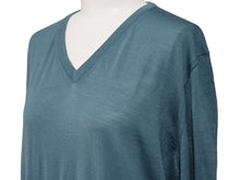 Load image into Gallery viewer, GIORGIO ARMANI ジョルジオアルマーニ カーディガン ニット トップス LSM02MLS01M ウール ブルー サイズ50 美品 中古 45563