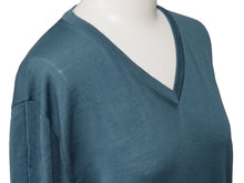 Load image into Gallery viewer, GIORGIO ARMANI ジョルジオアルマーニ カーディガン ニット トップス LSM02MLS01M ウール ブルー サイズ50 美品 中古 45563