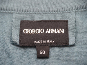 GIORGIO ARMANI ジョルジオアルマーニ カーディガン ニット トップス LSM02MLS01M ウール ブルー サイズ50 美品 中古 45563