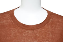Load image into Gallery viewer, HERMES エルメス 半袖ニット 半袖Tシャツ サマーニット トップス ストライプ リネン シルク ブラウン サイズS 美品 中古 45564