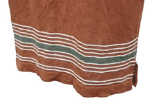Load image into Gallery viewer, HERMES エルメス 半袖ニット 半袖Tシャツ サマーニット トップス ストライプ リネン シルク ブラウン サイズS 美品 中古 45564