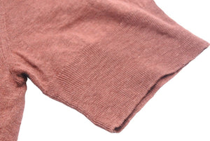 HERMES エルメス 半袖ニット 半袖Tシャツ サマーニット トップス ストライプ リネン シルク ブラウン サイズS 美品 中古 45564