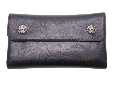 CHROME HEARTS クロムハーツ WAVE LONG WALLET CROSS BUTTON ウェーヴ ウォレット 美品 中古 45570 正規品
