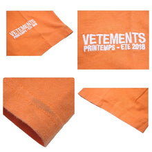 Load image into Gallery viewer, VETEMENTS ヴェトモン 18SS MATTERHORM 再構築プルオーバーパーカー オレンジ 良品 中古 サイズXS 45572