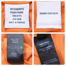 Load image into Gallery viewer, VETEMENTS ヴェトモン 18SS MATTERHORM 再構築プルオーバーパーカー オレンジ 良品 中古 サイズXS 45572