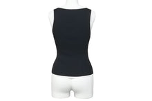 Load image into Gallery viewer, CHANEL シャネル タンクトップ ココマークボタン P05159V00233 95P コットン ブラック ホワイト サイズ36 美品 中古 45582