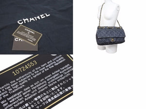 シャネル CHANEL スパークリングデニム マトラッセ チェーンショルダーバッグ インディゴブルー 10番台 中古 45596