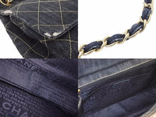 Load image into Gallery viewer, シャネル CHANEL スパークリングデニム マトラッセ チェーンショルダーバッグ インディゴブルー 10番台 中古 45596