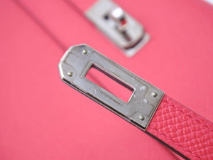 未使用 HERMES エルメス ケリーウォレット ヴォーエプソン A刻印 ピンク系 シルバー金具 長財布 箱付き 中古 45609