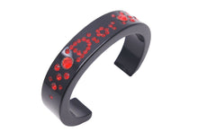 Load image into Gallery viewer, Christian Dior クリスチャンディオール バングル ロゴ ラインストーン ブラック レッド アクセサリー 小物 美品 中古 45625