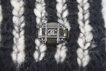 Load image into Gallery viewer, CHANEL シャネル マフラー ウール モヘア アルパカ ナイロン ブラック ホワイト 45660 美品 中古