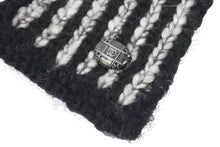 Load image into Gallery viewer, CHANEL シャネル マフラー ウール モヘア アルパカ ナイロン ブラック ホワイト 45660 美品 中古