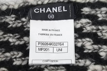 Load image into Gallery viewer, CHANEL シャネル マフラー ウール モヘア アルパカ ナイロン ブラック ホワイト 45660 美品 中古