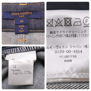 Louis Vuiton ルイヴィトン モノグラム ミニスカート コットン デニム インディゴ 	FFJB01FGK サイズ36 美品 中古 45662