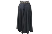 Load image into Gallery viewer, FENDI フェンディ プリーツスカート ロング ブラック サイズ36 FQ7135 A5WC F0GME/BLACK FFロゴバンド レディース 美品 中古 45664