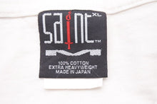 Load image into Gallery viewer, SAINTMICHAEL セントマイケル 21ss 聖人 せいんちゅ プリント半袖Tシャツカットソー コットン ホワイト ブラック XL 美品 中古45681