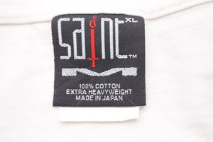SAINTMICHAEL セントマイケル 21ss 聖人 せいんちゅ プリント半袖Tシャツカットソー コットン ホワイト ブラック XL 美品 中古45681