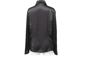 GUCCI グッチ 長袖シャツ シルクシャツ 総柄トップス ブラウン ベージュ シルク イタリア製 サイズ44 美品 中古 45727