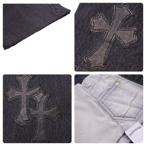 CHROME HEARTS クロムハーツ リーバイス 501 U VNTG JEAN BK セメタリークロスパッチ ブラックデニムパンツ 34インチ 美品 中古 45766