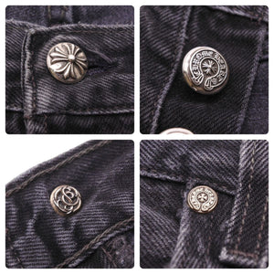 CHROME HEARTS クロムハーツ リーバイス 501 U VNTG JEAN BK セメタリークロスパッチ ブラックデニムパンツ 34インチ 美品 中古 45766