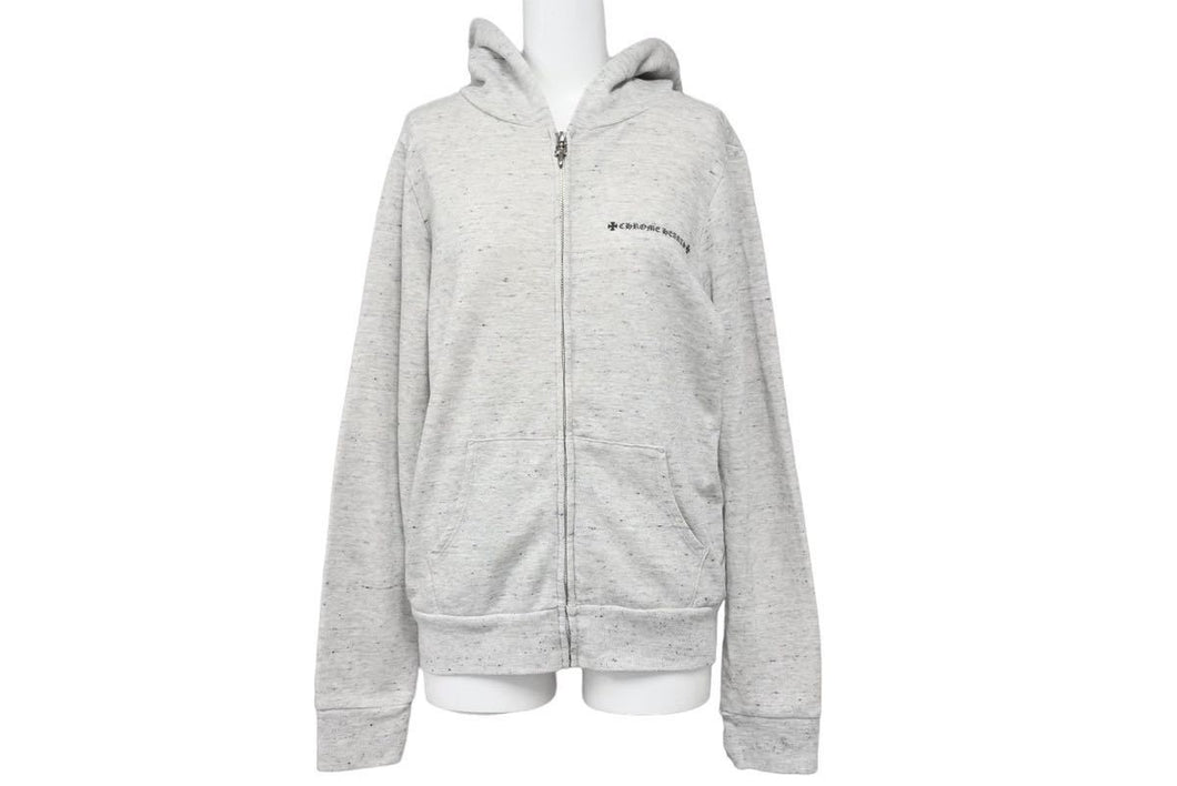 CHROME HEARTS クロムハーツ ジップアップパーカー ダガージップ プリント グレー サイズS 良品 中古 45789