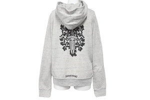 CHROME HEARTS クロムハーツ ジップアップパーカー ダガージップ プリント グレー サイズS 良品 中古 45789